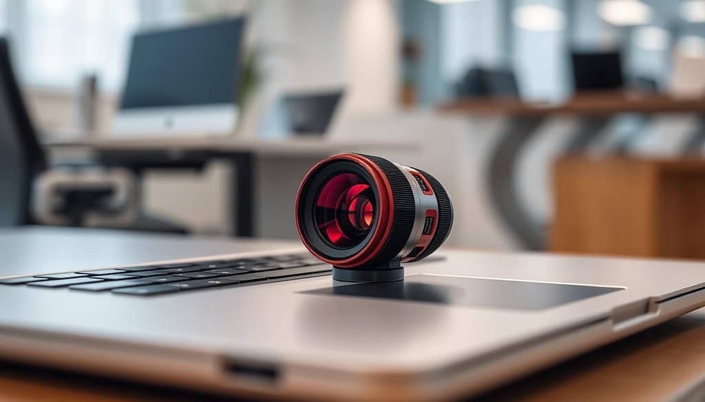 why is the camera lens red on my laptop