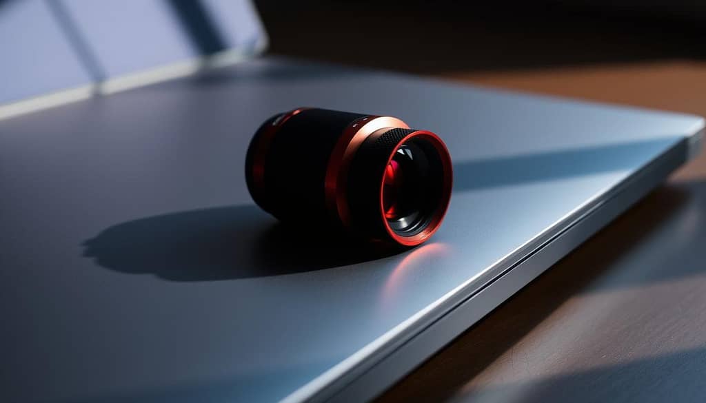 why is the camera lens red on my laptop